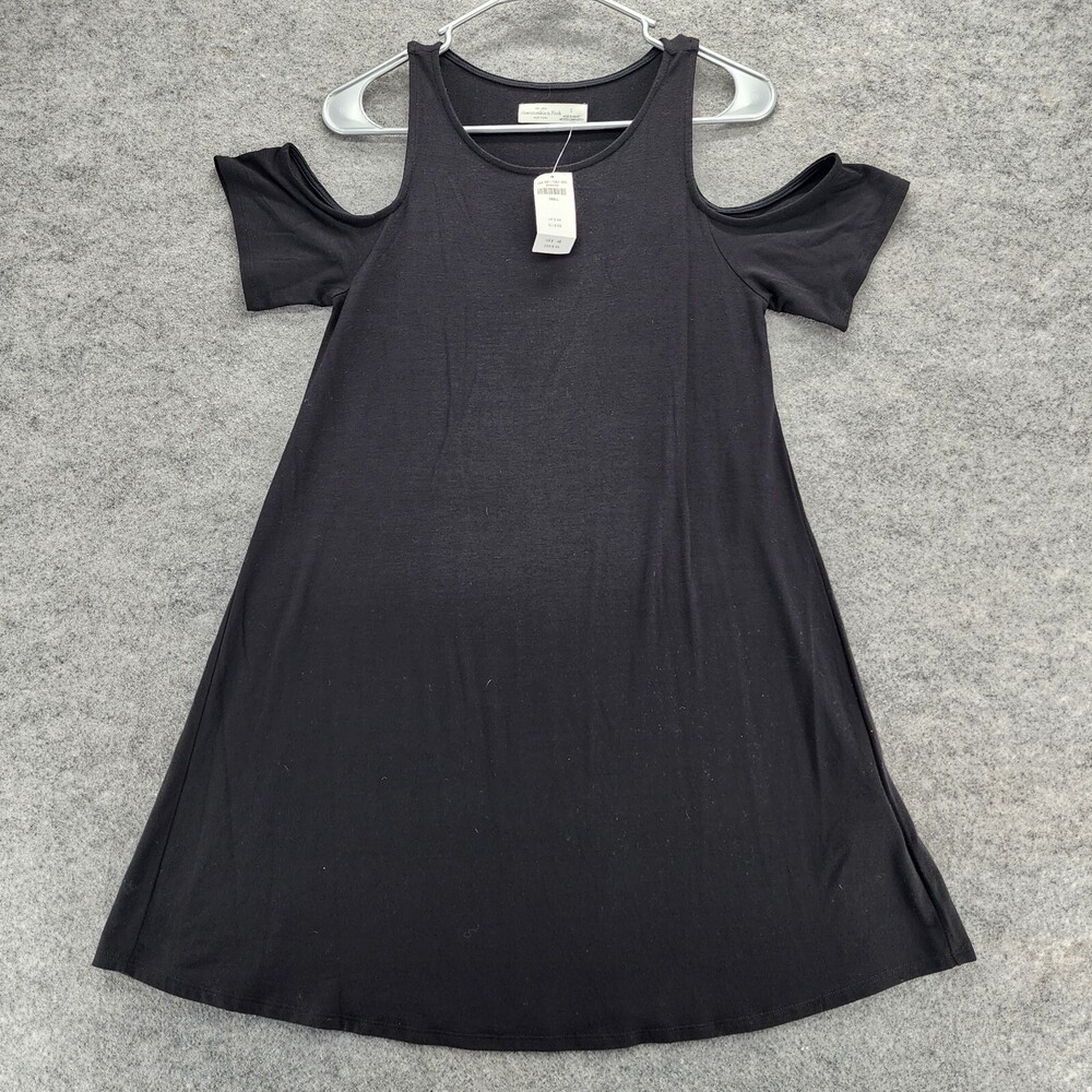 Abercrombie Fitch Dress Womens Small Cold Shoulder Sleeve Black